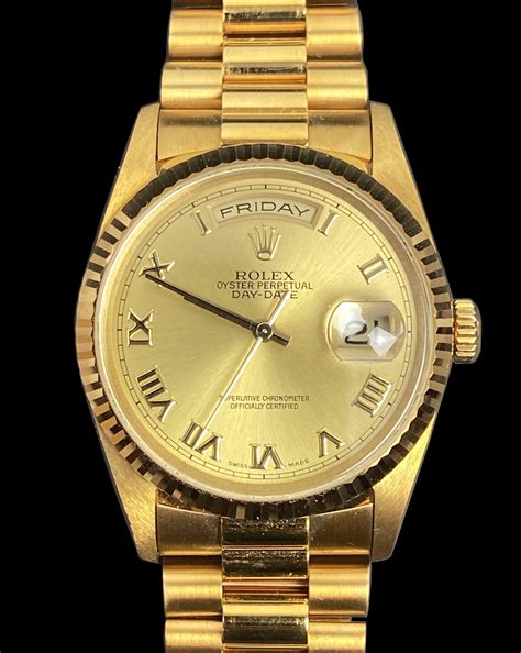 rolex oyster perpetual day date 18k gold diamonds price